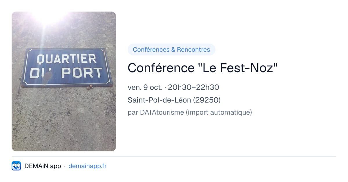 Conférence "Le Fest-Noz" — Saint-Pol-de-Léon