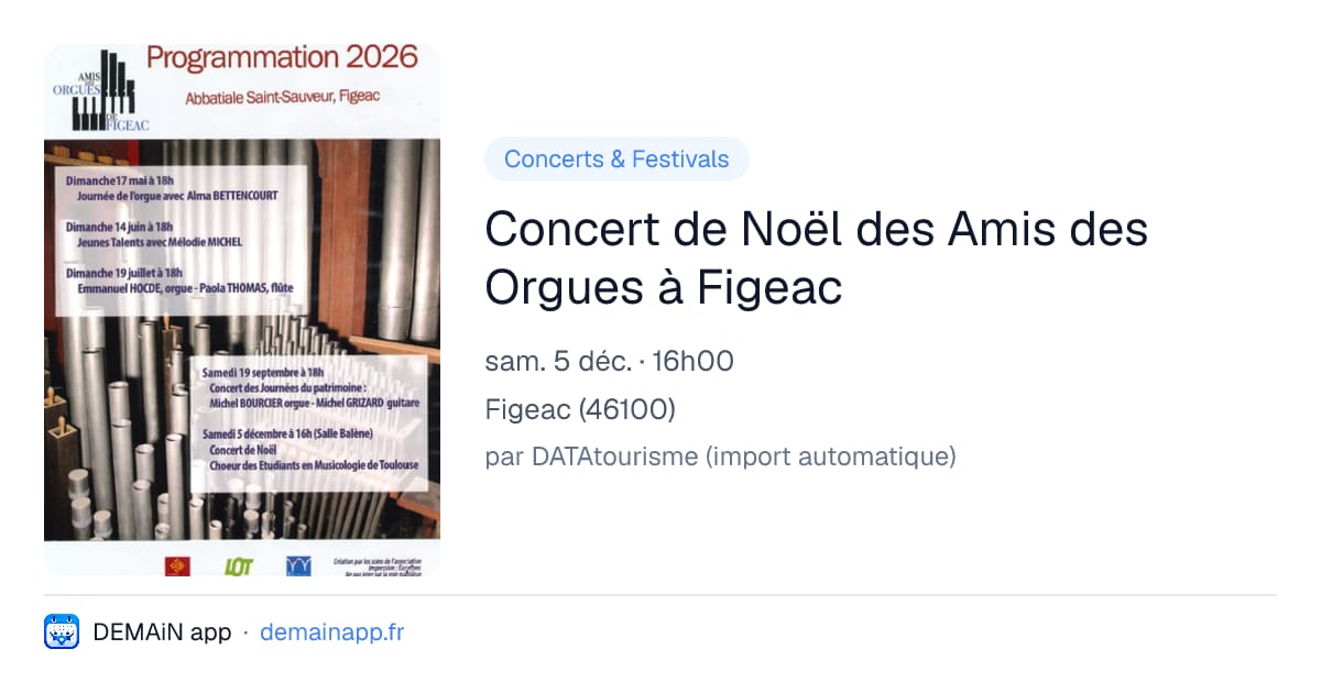 Concert de Noël des Amis des Orgues à Figeac — Figeac