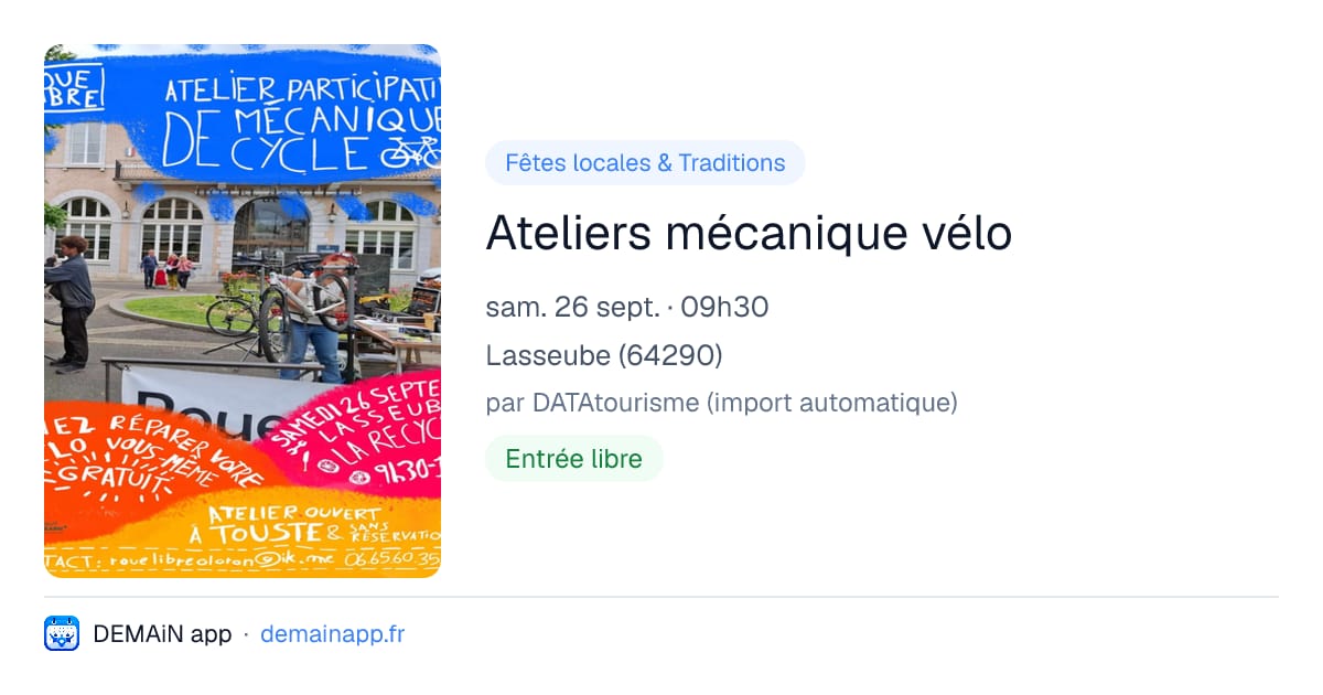 Ateliers mécanique vélo — Lasseube