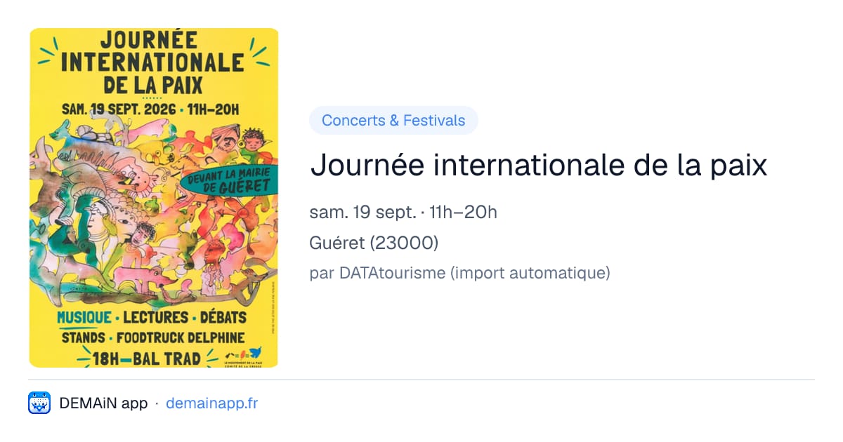 Journée internationale de la paix — Guéret