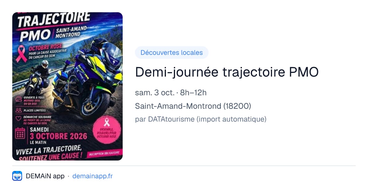 Demi-journée trajectoire PMO — Saint-Amand-Montrond