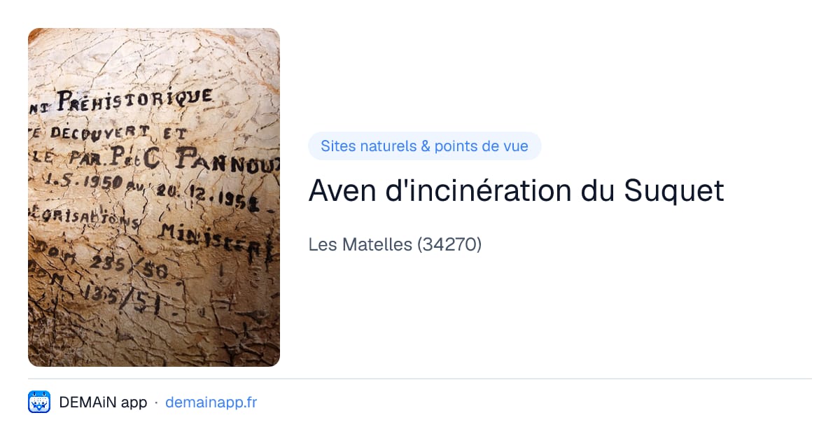 Aven d'incinération du Suquet — Les Matelles