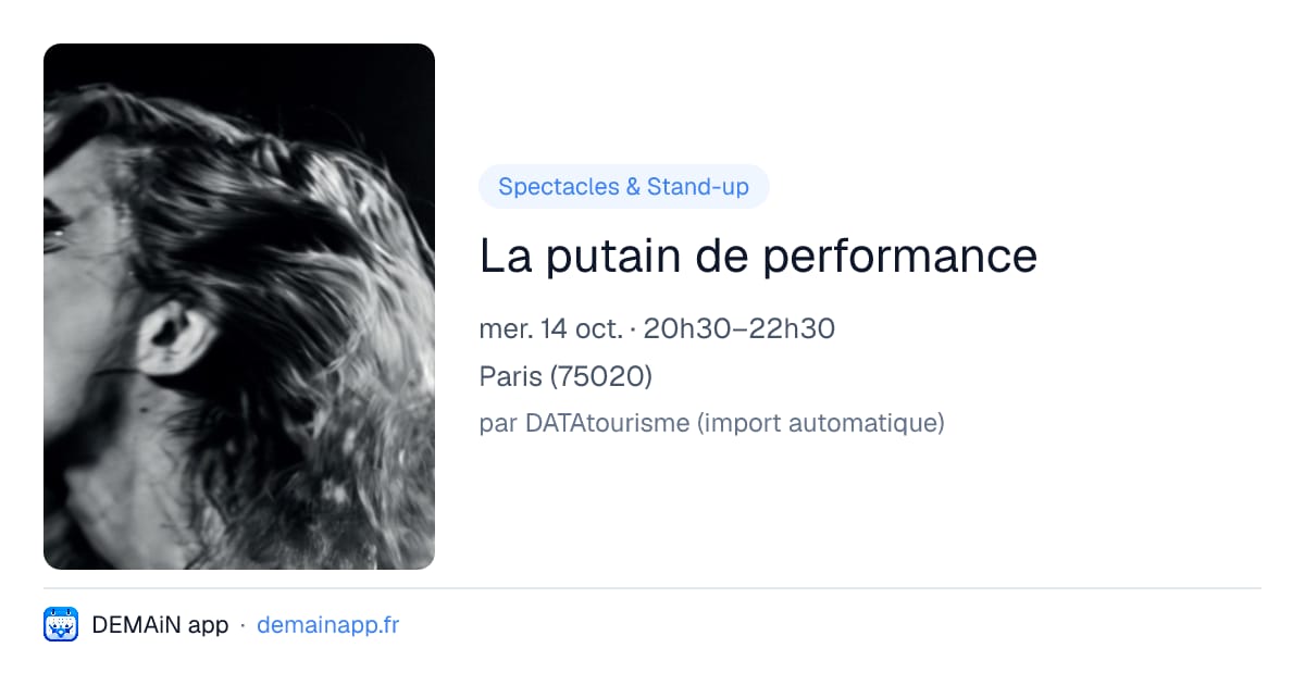 La putain de performance — Paris