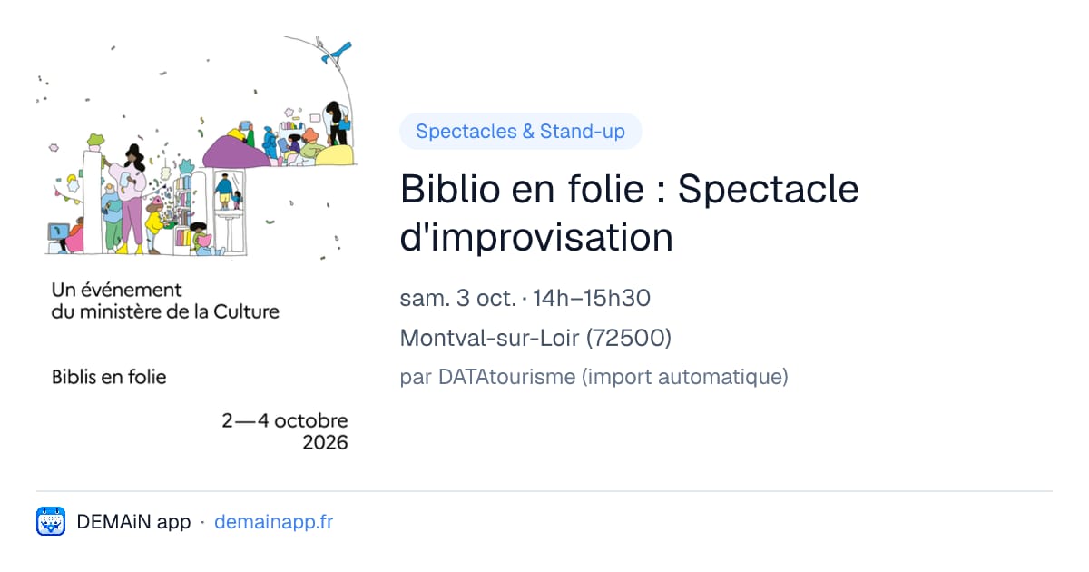 Biblio en folie : Spectacle d'improvisation — Montval-sur-Loir