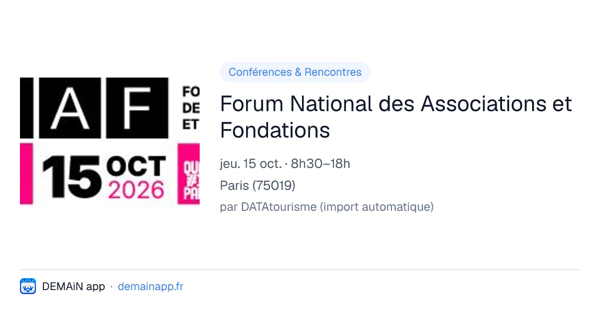 Forum National des Associations et Fondations — Paris