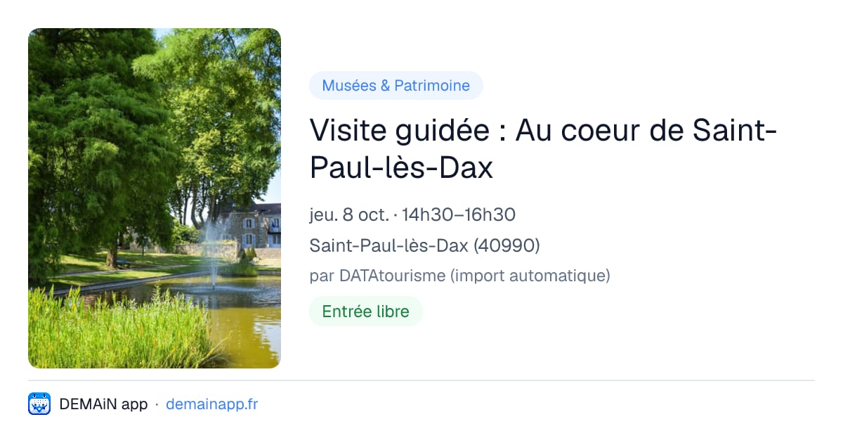 Visite guidée : Au coeur de Saint-Paul-lès-Dax — Saint-Paul-lès-Dax
