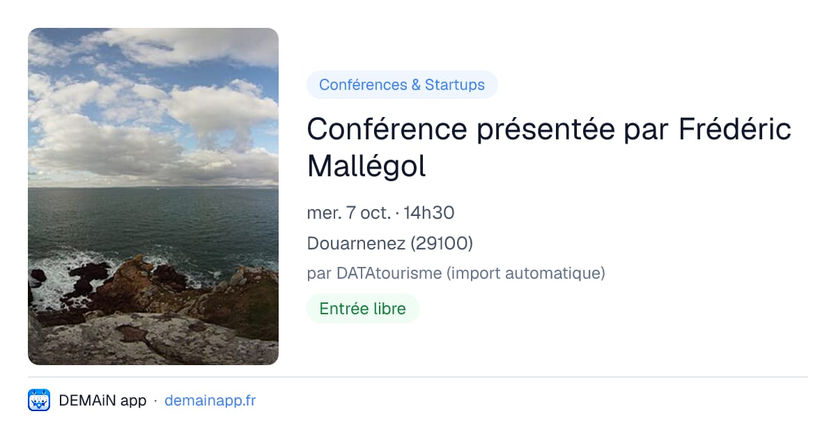 Conférence présentée par Frédéric Mallégol — Douarnenez