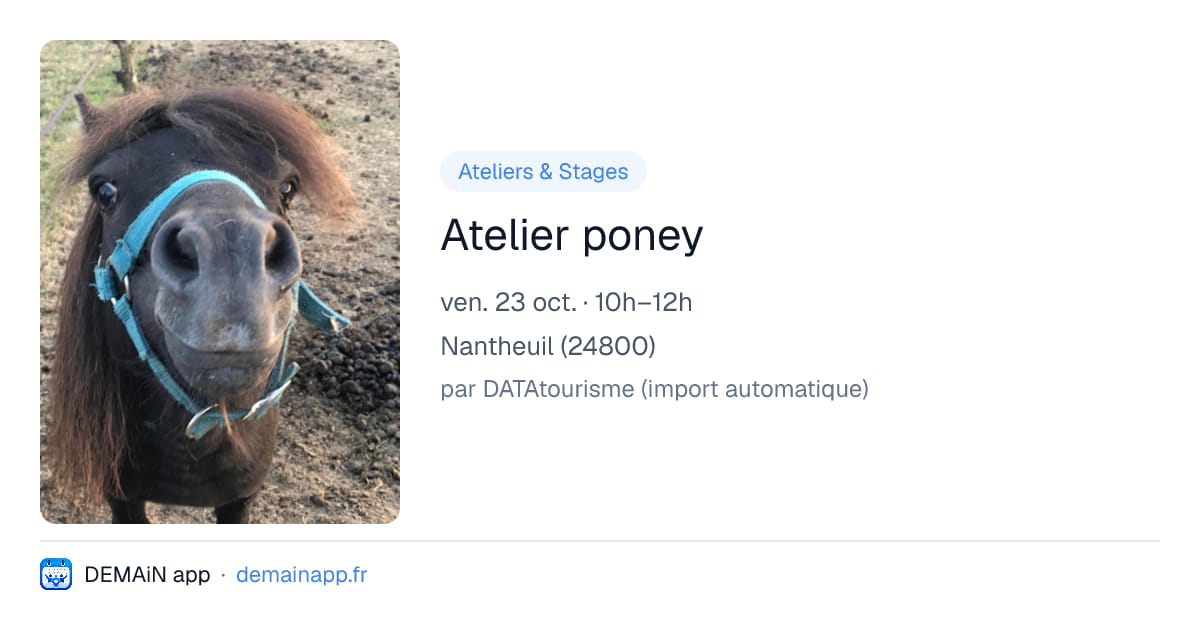 Atelier poney — Nantheuil