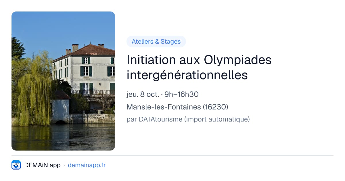 Initiation aux Olympiades intergénérationnelles — Mansle-les-Fontaines