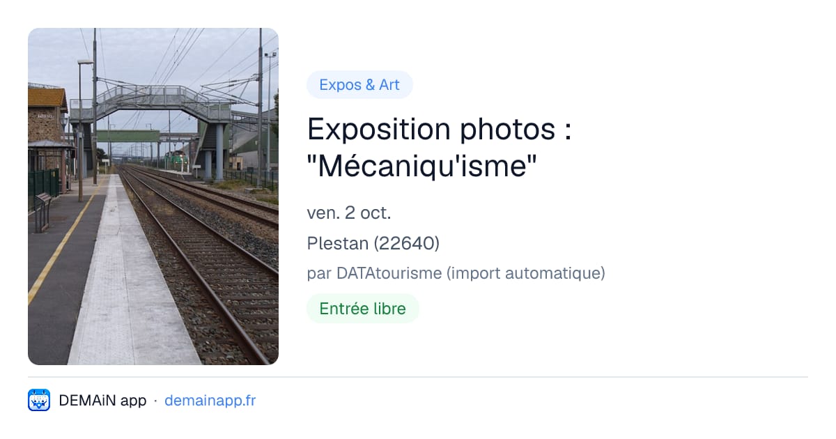 Exposition photos : "Mécaniqu'isme" — Plestan