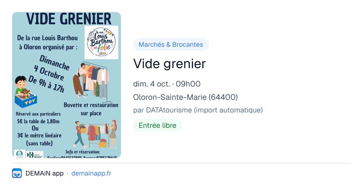 Vide grenier — Oloron-Sainte-Marie