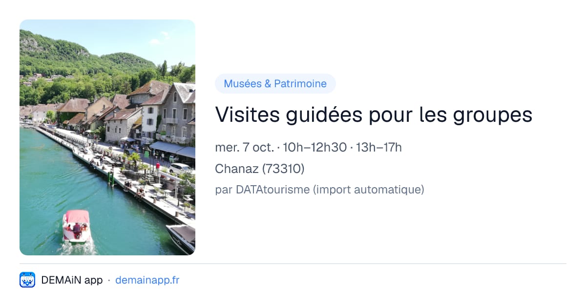 Visites guidées pour les groupes — Chanaz