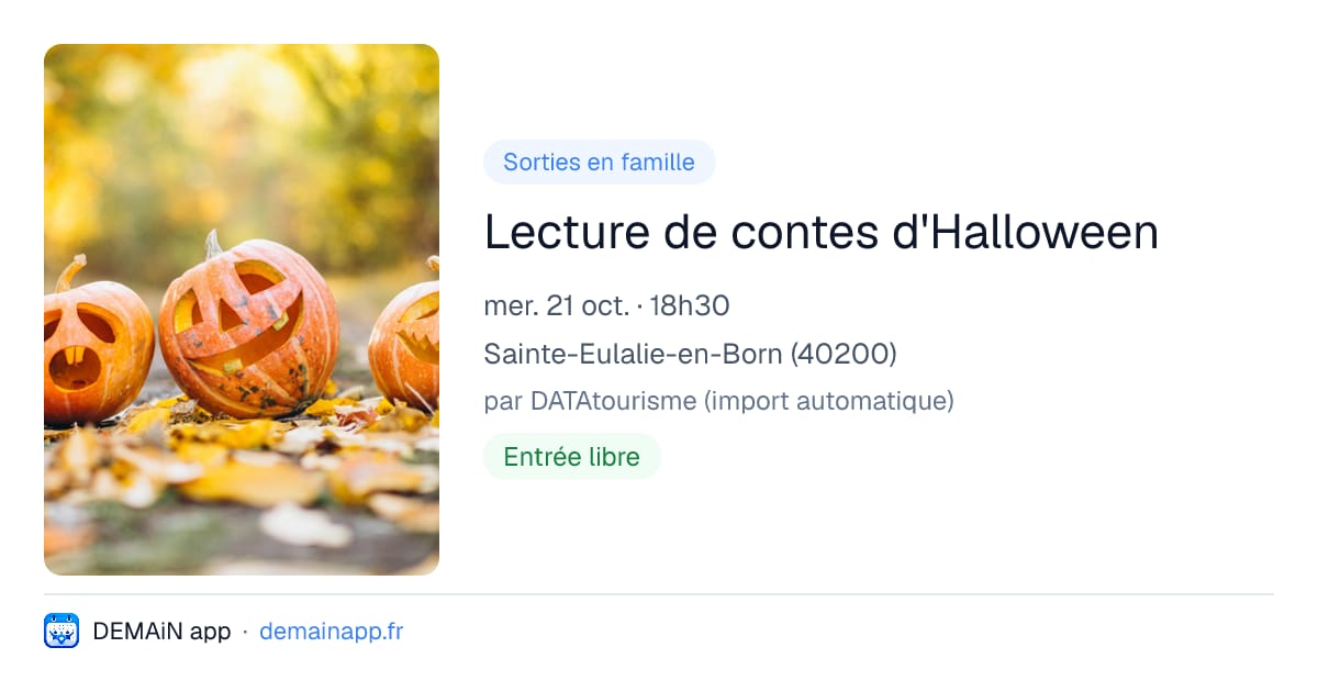 Lecture de contes d'Halloween — Sainte-Eulalie-en-Born