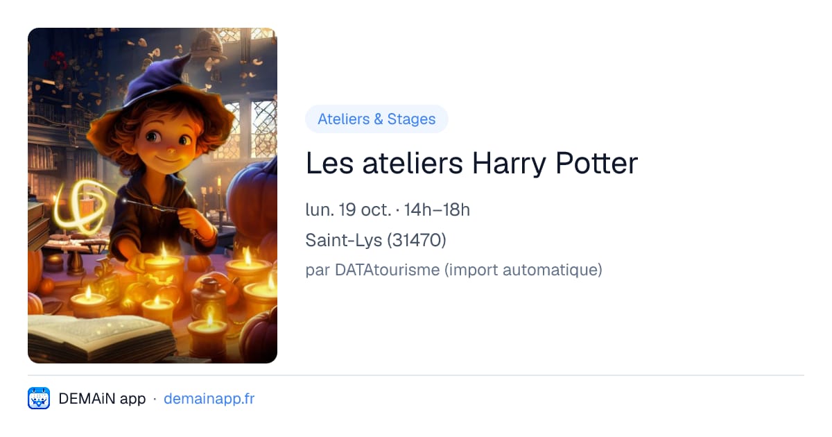 Les ateliers Harry Potter — Saint-Lys
