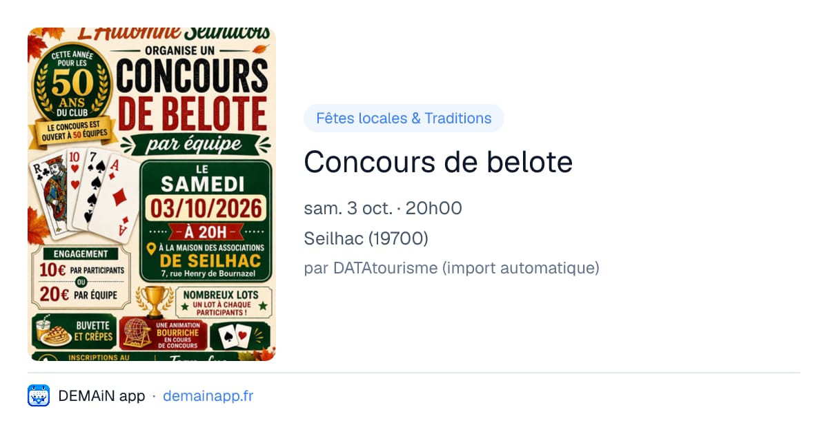 Concours de belote — Seilhac