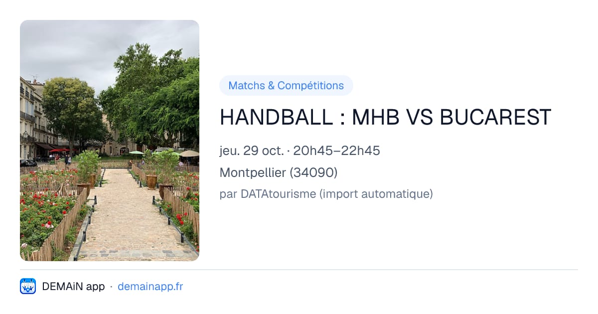 HANDBALL : MHB VS BUCAREST — Montpellier