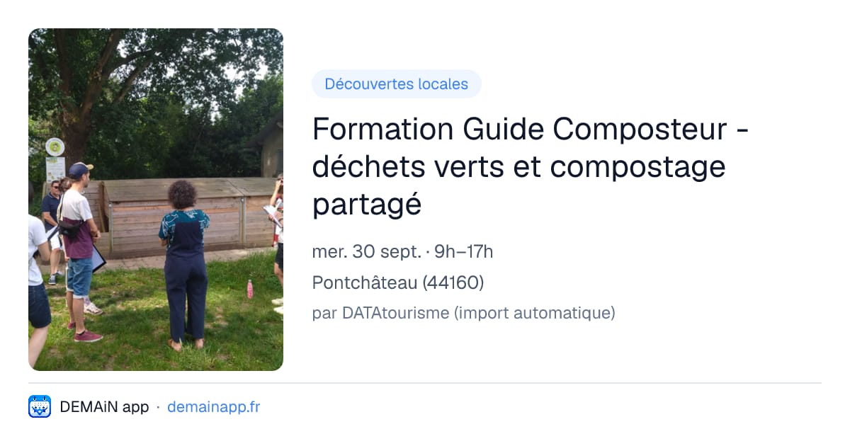 Formation Guide Composteur - déchets verts et compostage partagé — Pontchâteau