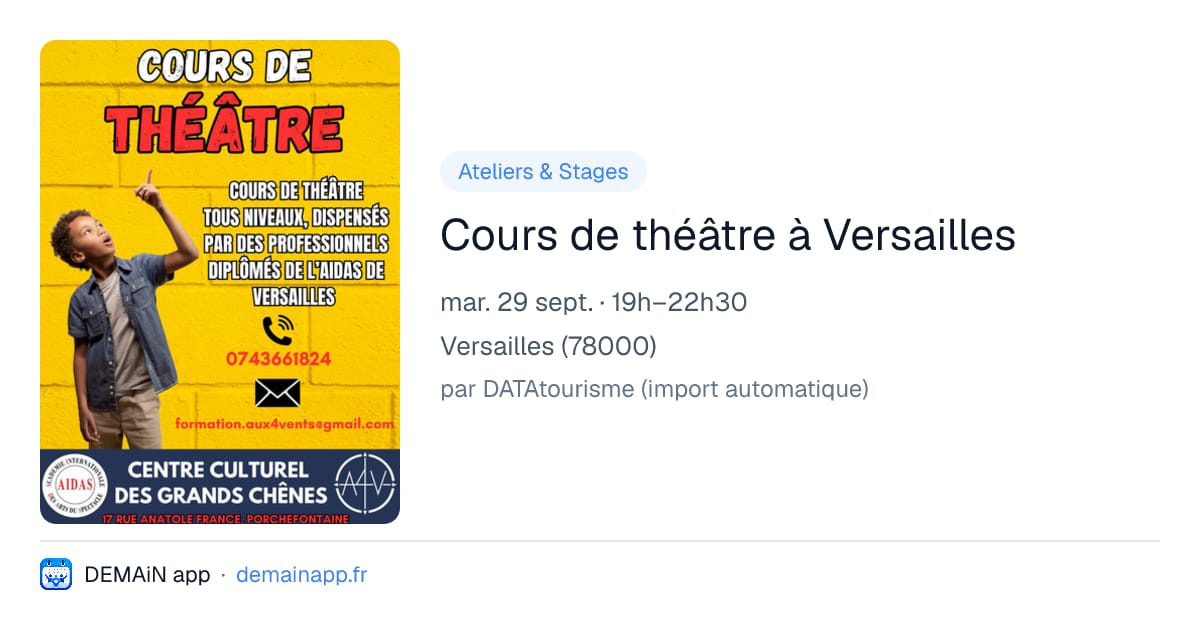 Cours de théâtre à Versailles — Versailles