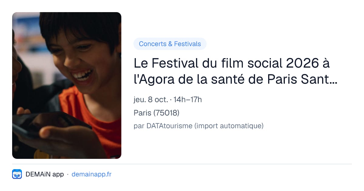 Le Festival du film social 2026 à l'Agora de la santé de Paris Santé Boucry — Paris
