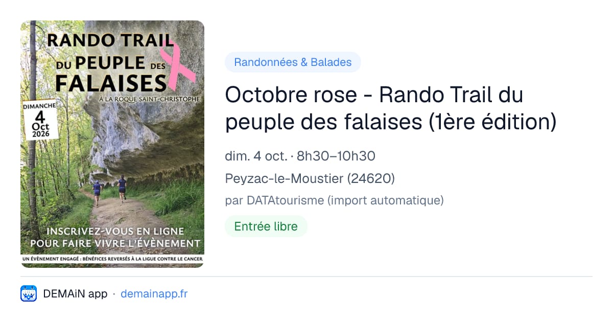 Octobre rose - Rando Trail du peuple des falaises (1ère édition) — Peyzac-le-Moustier