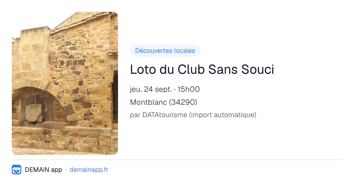 Loto du Club Sans Souci — Montblanc