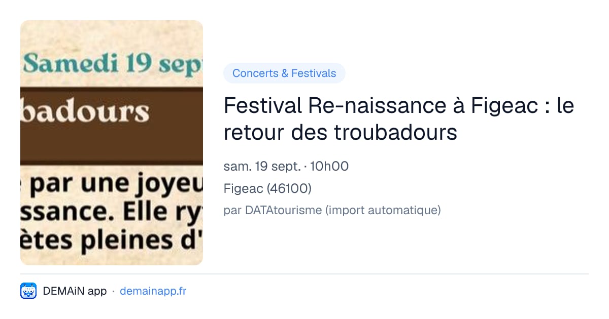 Festival Re-naissance à Figeac : le retour des troubadours — Figeac
