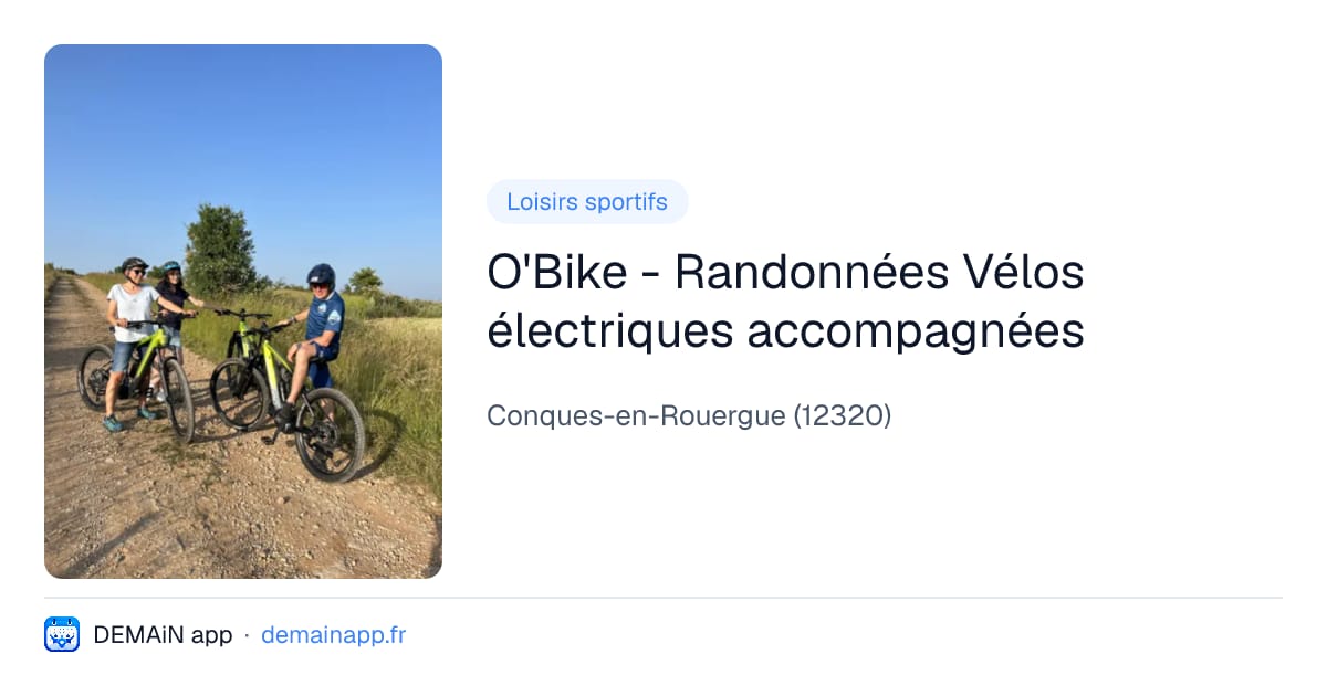 O'Bike - Randonnées Vélos électriques accompagnées — Conques-en-Rouergue