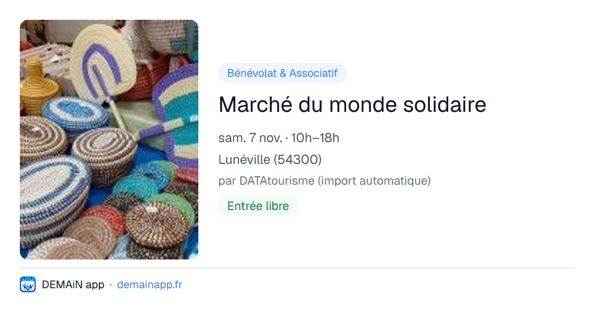 Marché du monde solidaire — Lunéville