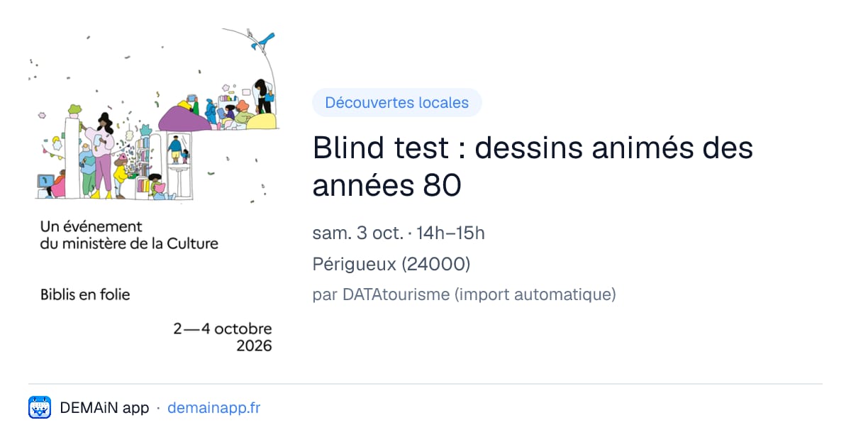 Blind test : dessins animés des années 80 — Périgueux