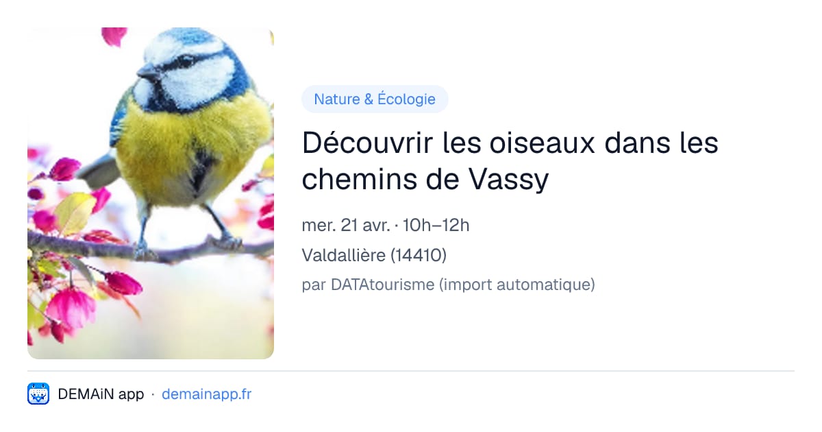 Découvrir les oiseaux dans les chemins de Vassy — Valdallière