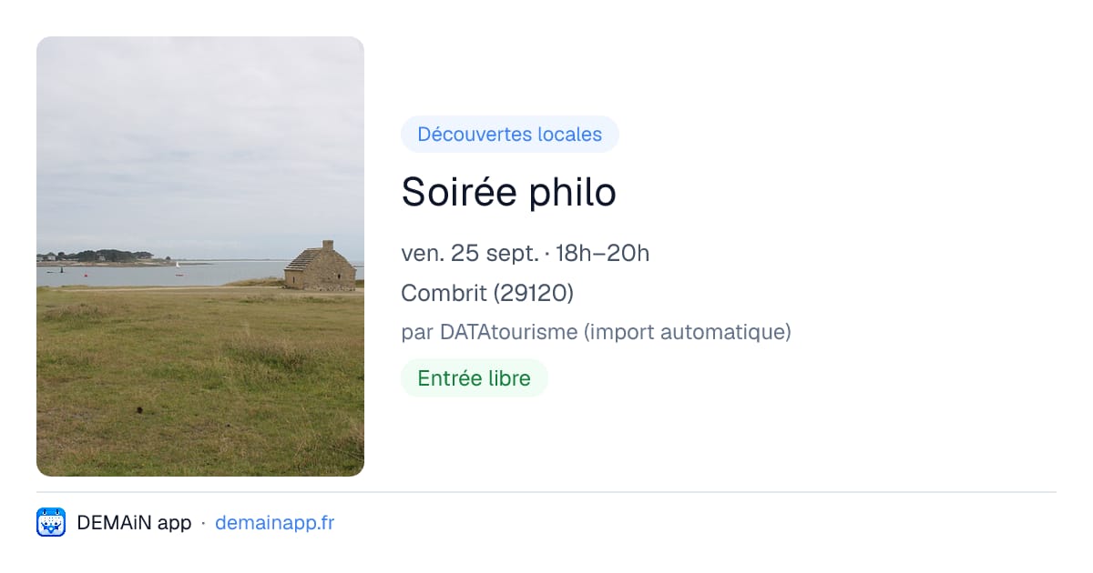 Soirée philo — Combrit