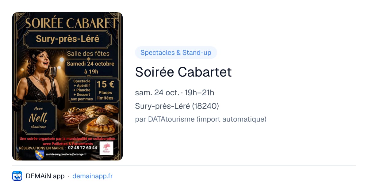 Soirée Cabartet — Sury-près-Léré