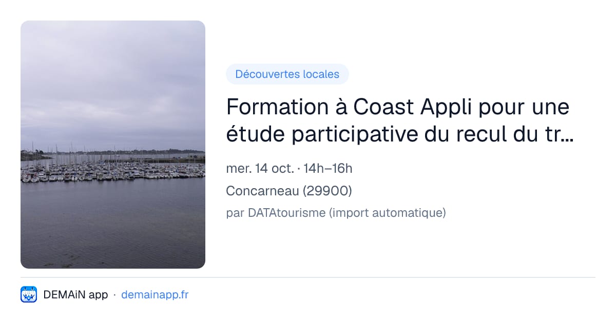 Formation à Coast Appli pour une étude participative du recul du trait de côte — Concarneau