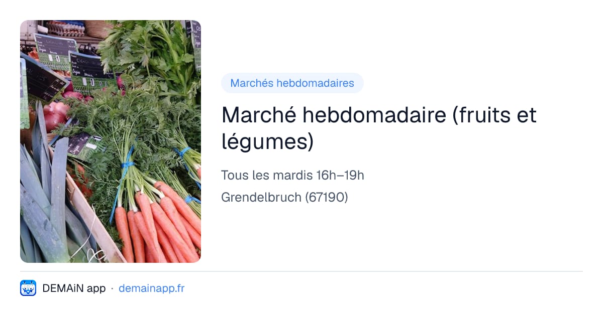 Marché hebdomadaire (fruits et légumes) — Grendelbruch