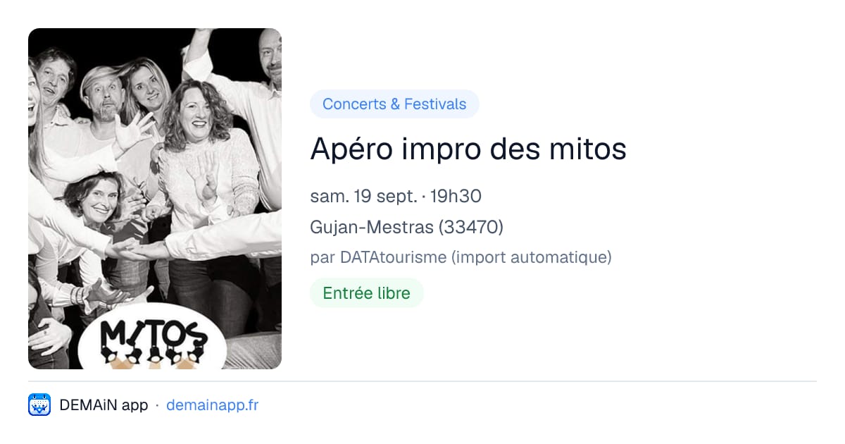 Apéro impro des mitos — Gujan-Mestras