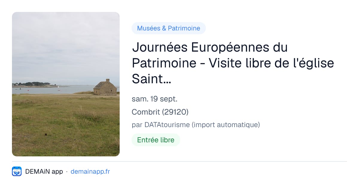 Journées Européennes du Patrimoine - Visite libre de l'église Saint-Tugdual — Combrit