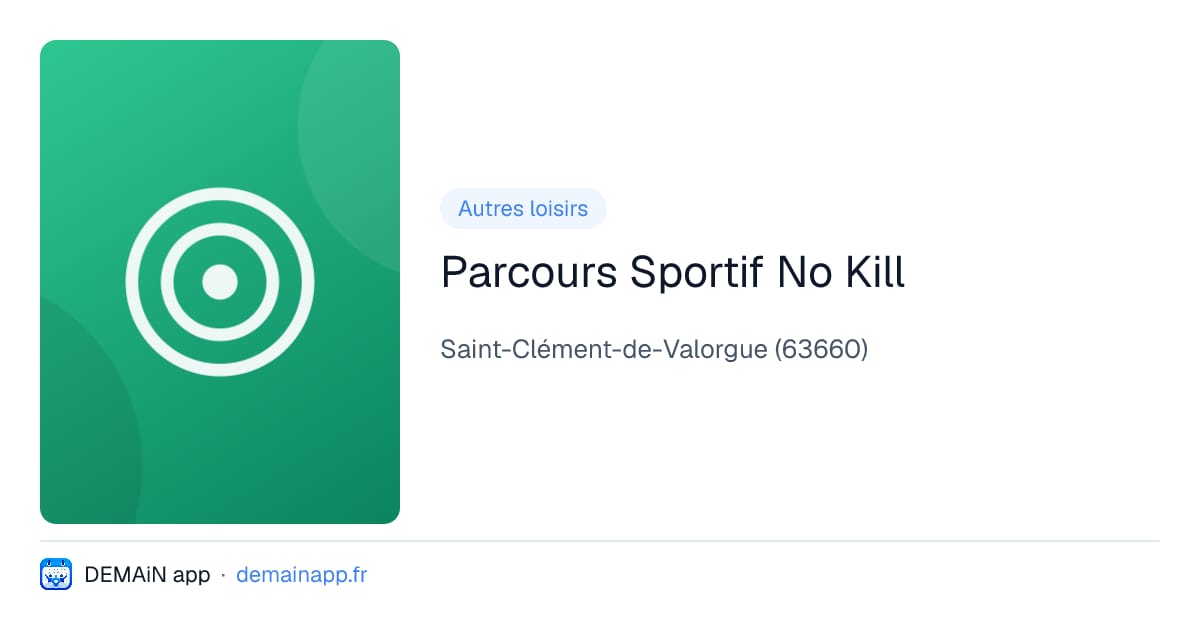 Parcours Sportif No Kill — Saint-Clément-de-Valorgue