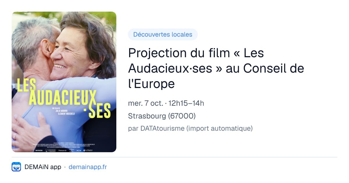 Projection du film « Les Audacieux·ses » au Conseil de l'Europe — Strasbourg