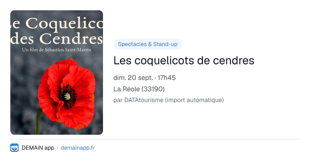 Les coquelicots de cendres — La Réole