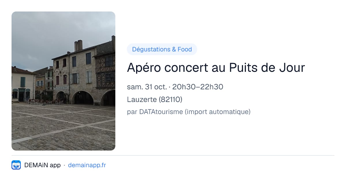 Apéro concert au Puits de Jour — Lauzerte