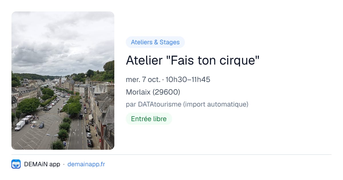 Atelier "Fais ton cirque" — Morlaix