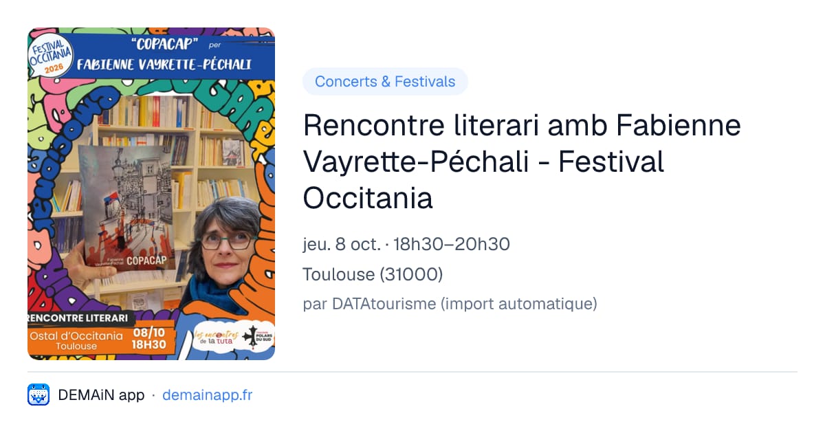 Rencontre literari amb Fabienne Vayrette-Péchali - Festival Occitania — Toulouse