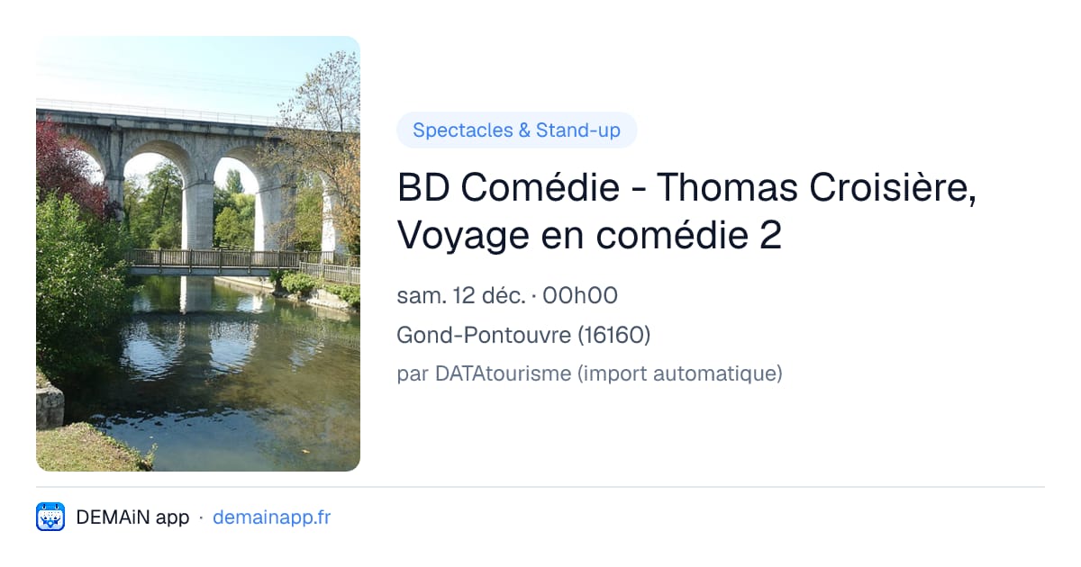 BD Comédie - Thomas Croisière, Voyage en comédie 2 — Gond-Pontouvre