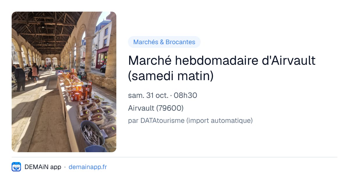 Marché hebdomadaire d'Airvault (samedi matin) — Airvault