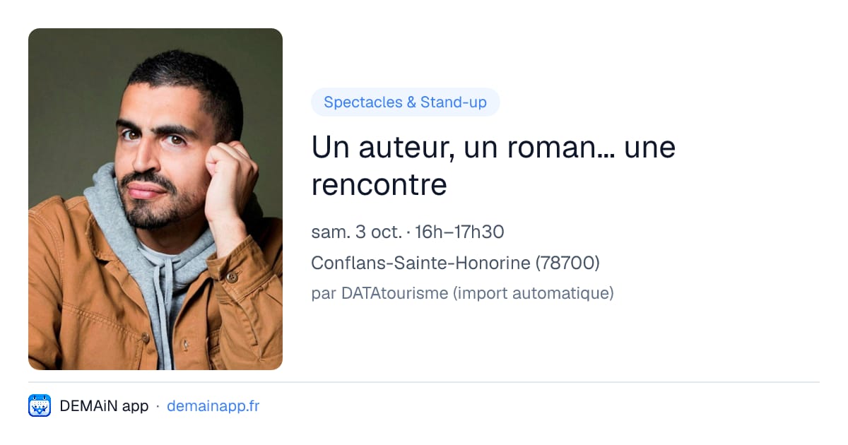 Un auteur, un roman... une rencontre — Conflans-Sainte-Honorine