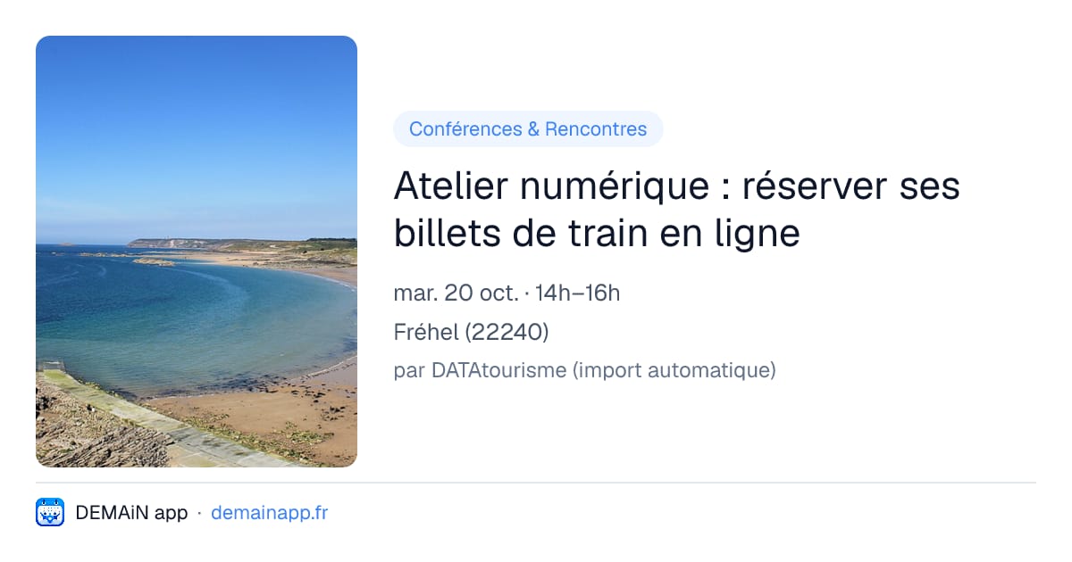 Atelier numérique : réserver ses billets de train en ligne — Fréhel