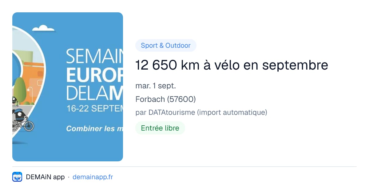 12 650 km à vélo en septembre — Forbach
