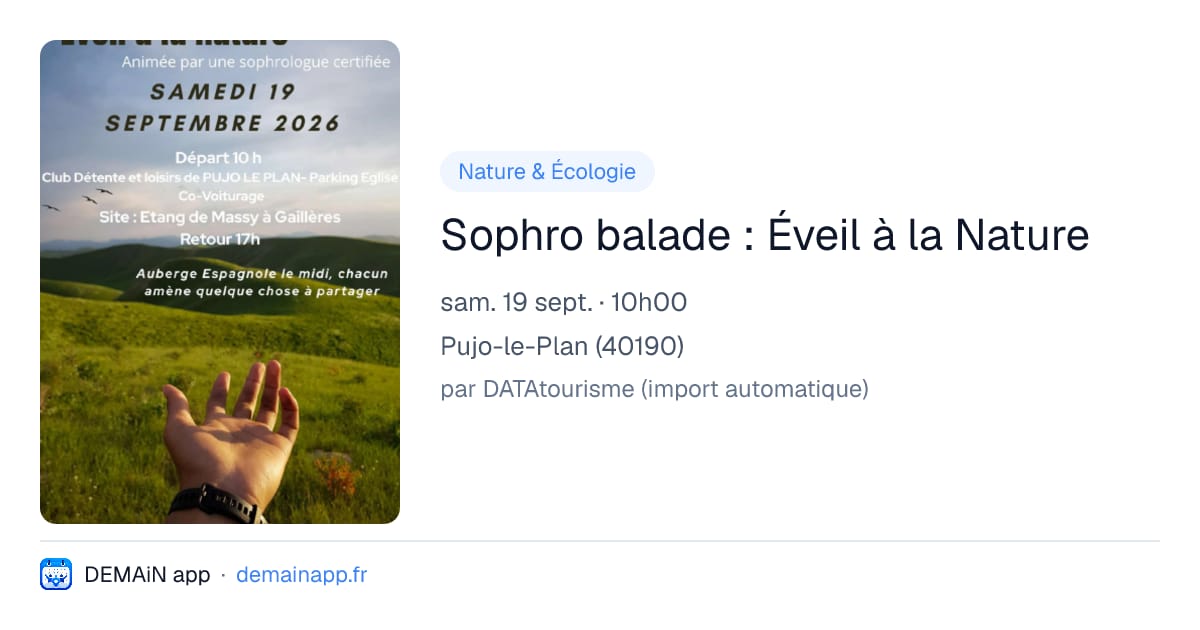 Sophro balade : Éveil à la Nature — Pujo-le-Plan