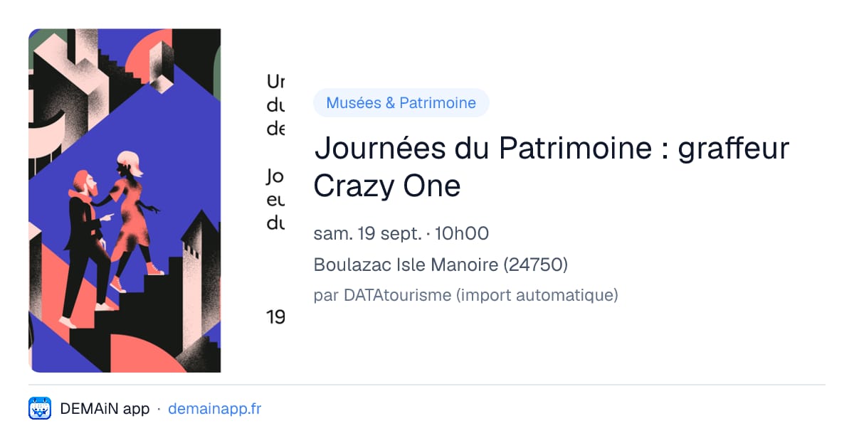 Journées du Patrimoine : graffeur Crazy One — Boulazac Isle Manoire