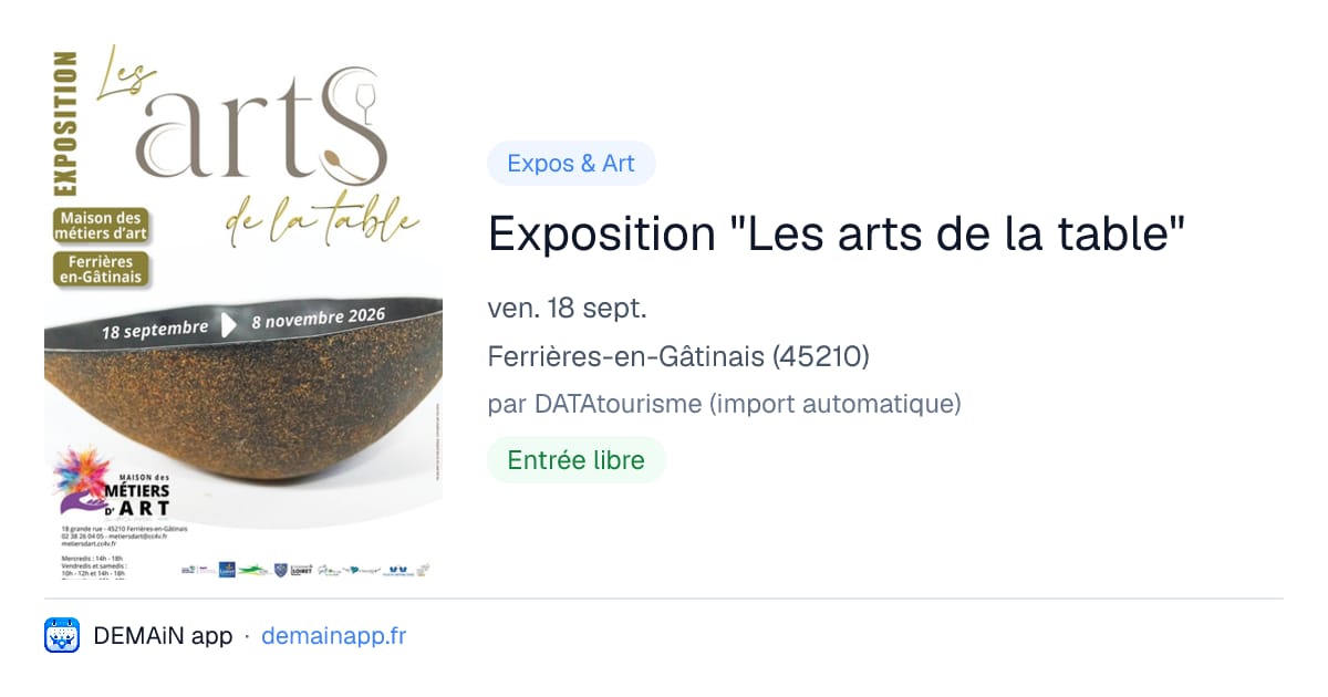 Exposition "Les arts de la table" — Ferrières-en-Gâtinais